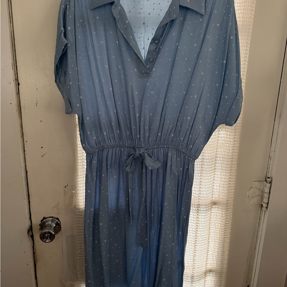 ANDREE BY UNIT Light Blue Star Print Dress